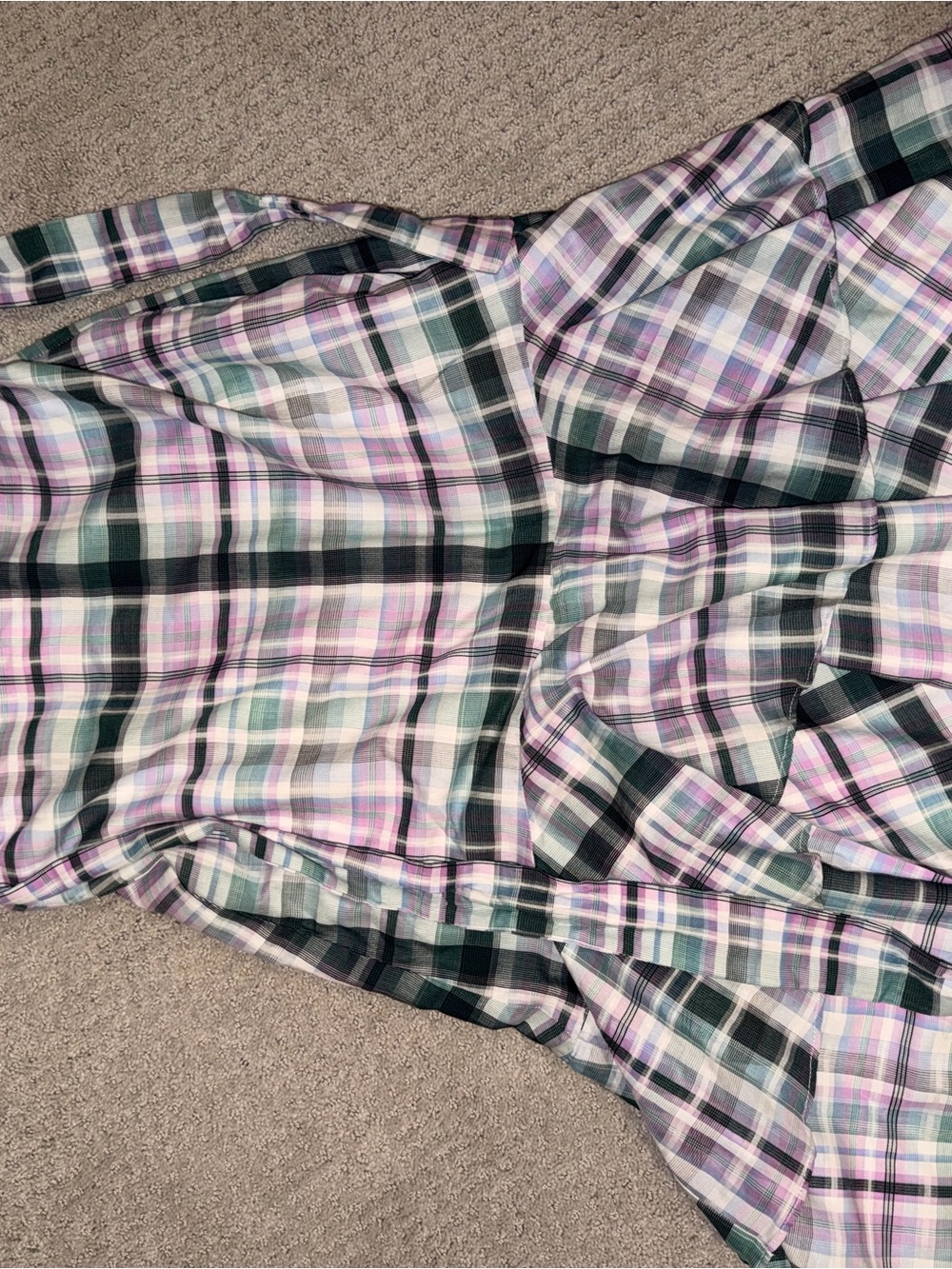 Ann Taylor Pink & Green Plaid Skirt